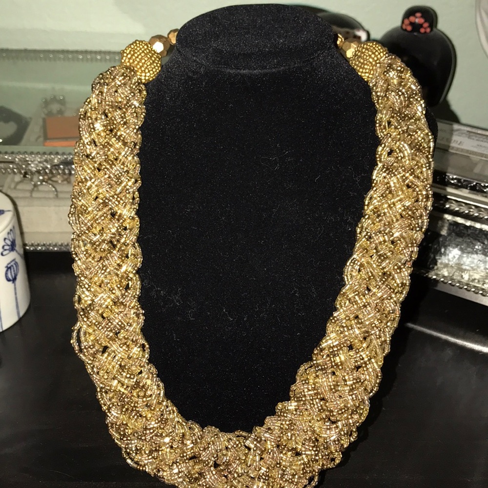 Gold beaded necklace